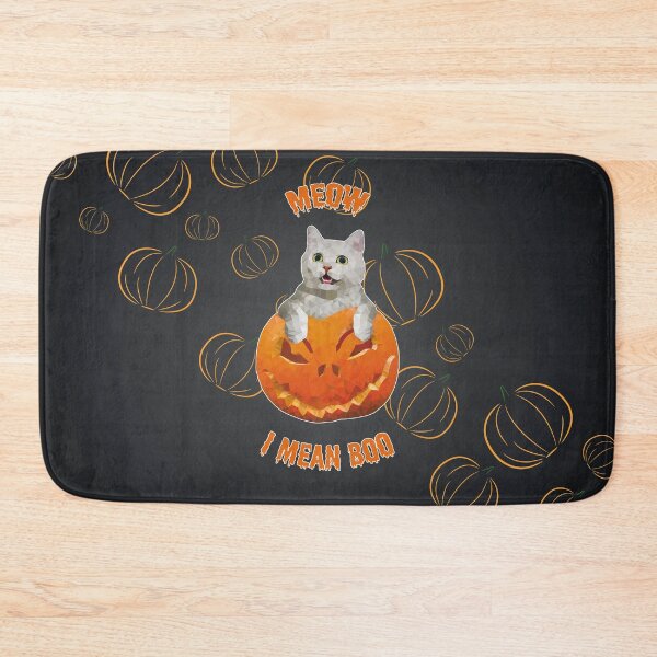 Item preview, Meow I Mean Boo Low Poly Halloween cat designed and sold by LowPolyGKDesign.