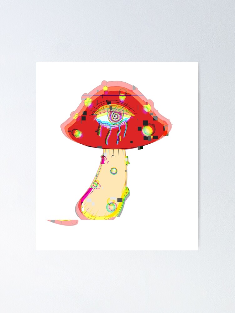 "Mushroom Glitch" Poster for Sale by cheeseykatart Redbubble