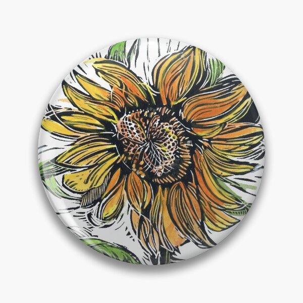 Item preview, Sunflower Linocut Print designed and sold by Rachel Collier-Wilson.