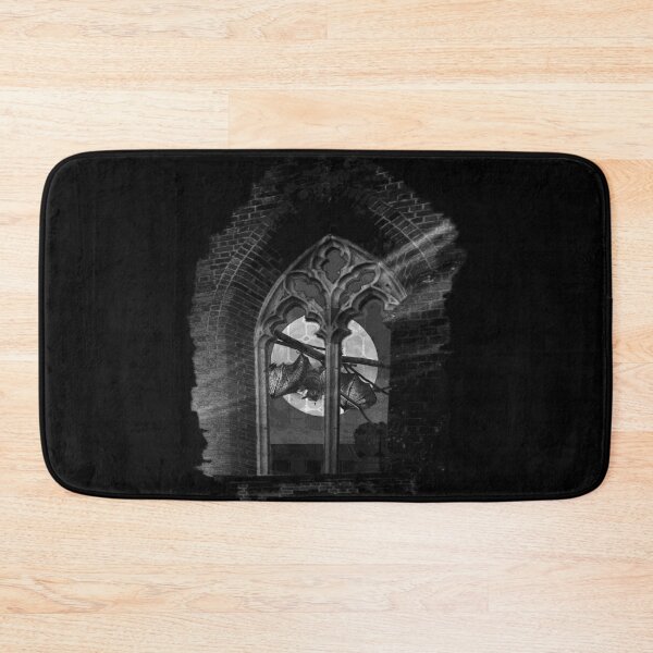 Item preview, Bat outside a Gothic Window (black and white version) designed and sold by TheResistance Fashion.