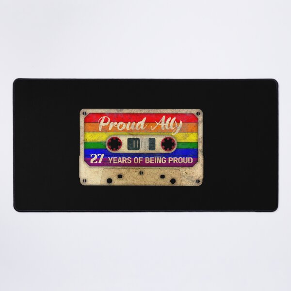 Item preview, Proud Ally, 27 Years Of Being Proud, 80s Retro Video Cassette Mixtape, 27th Gay Birthday Gift, Cute Gift  designed and sold by GoldenGerrari.
