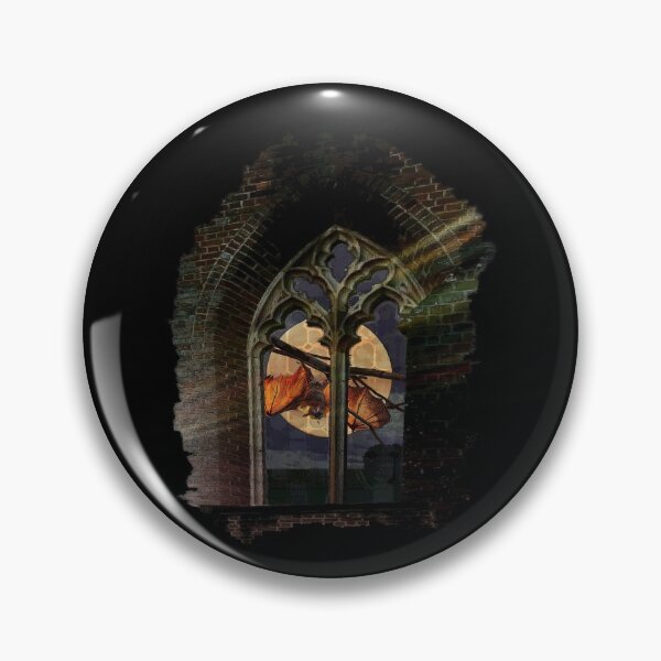 Item preview, Copy of Bat outside a Gothic Window (black and white version) designed and sold by TheResistance Fashion.