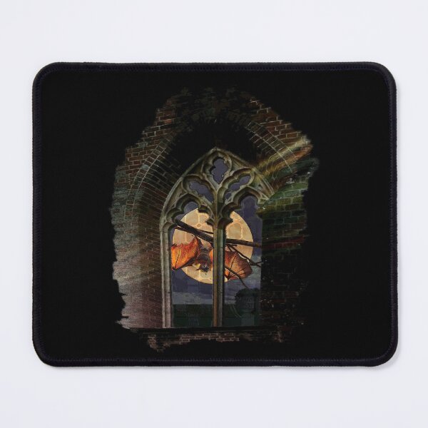 Item preview, Copy of Bat outside a Gothic Window (black and white version) designed and sold by TheResistance Fashion.