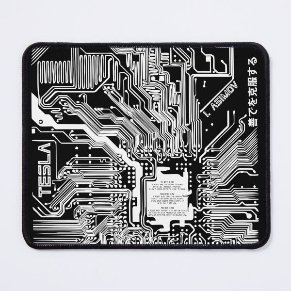 Item preview, White computer electronic circuit, Asimov tribute designed and sold by angelisart.