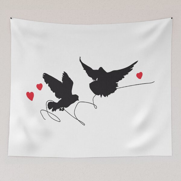 Item preview, Lovebirds in flight designed and sold by Janinevsart.