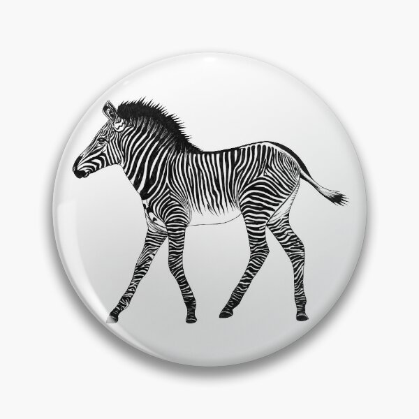 Item preview, Zebra foal - ink illustration designed and sold by LorenDowding.