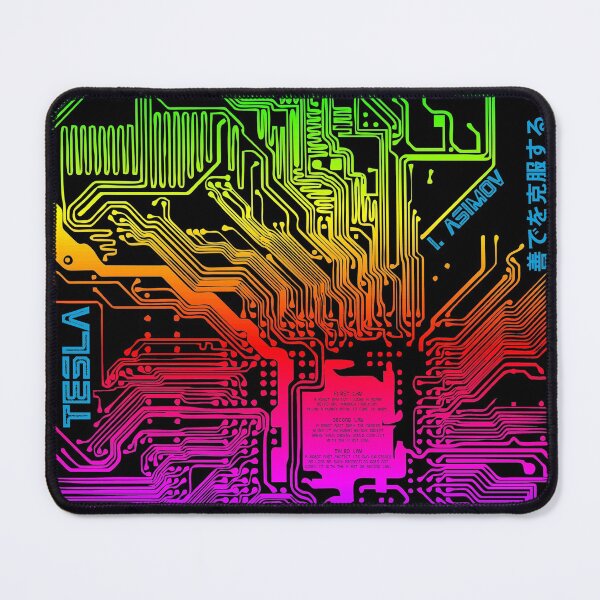 Item preview, RGB color gradient computer electronic circuit, Asimov tribute. designed and sold by angelisart.