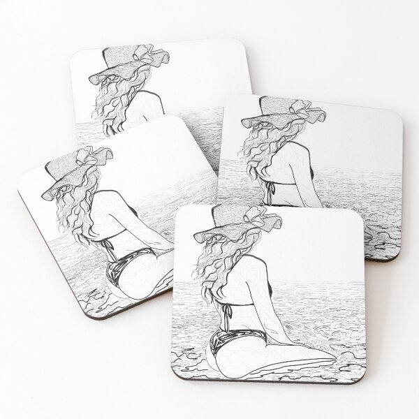 Item preview, Aloha Moment  Line Drawing by OLena Art designed and sold by Rocky Mountain Artistry.