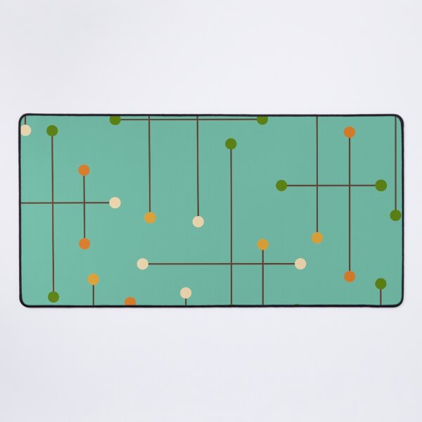 Retro Crosshatch Turquoise Desk Mat