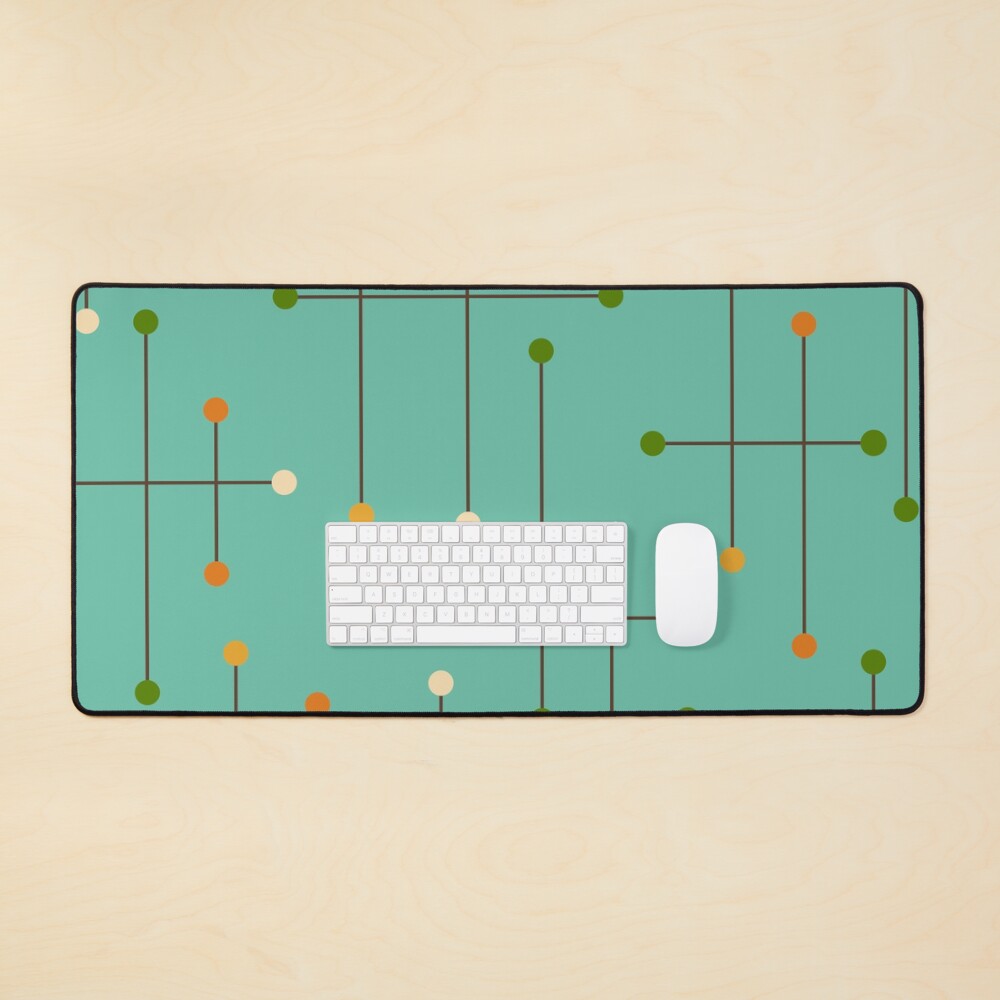 Retro Crosshatch Turquoise Mouse Pad