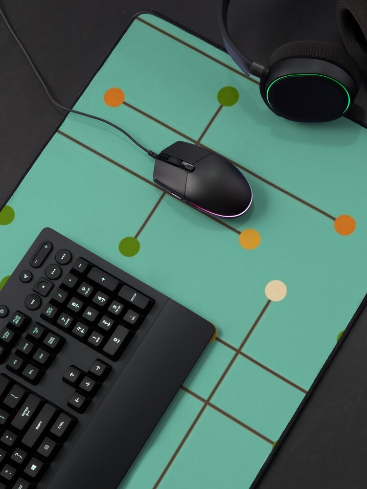 Alternate view of Retro Crosshatch Turquoise Mouse Pad