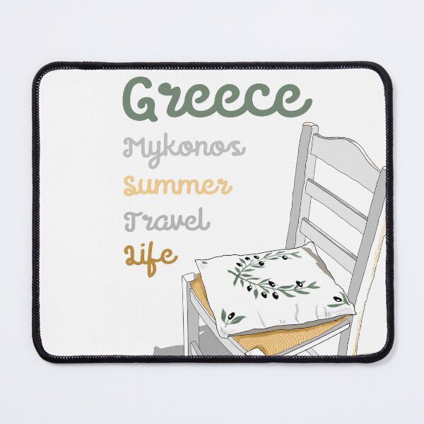Item preview, White wooden chair in Mykonos Greece's sun hand drawn digitally. designed and sold by angelisart.