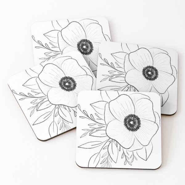 Item preview, Poppy Flower Line Drawing  designed and sold by makesbymiss.