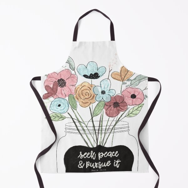 Item preview, Psalm 34:14, Bible verse and flowers in mason jar art designed and sold by Isabelle Verona.