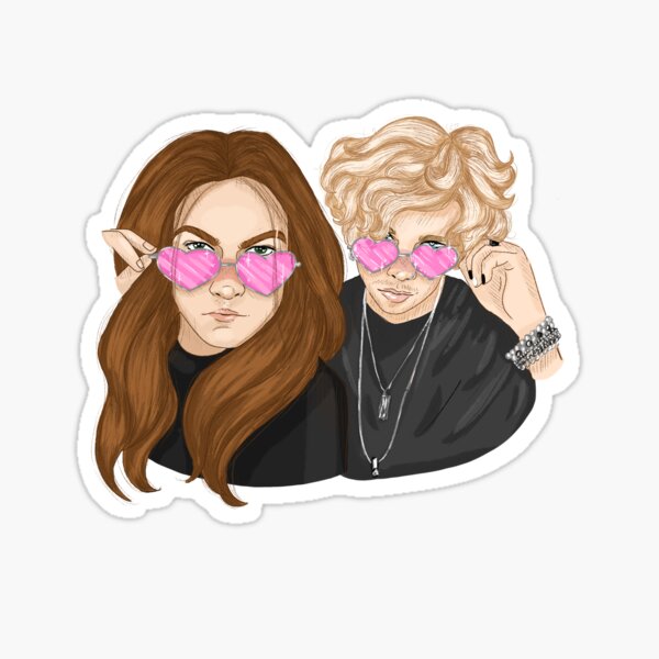 JOONAS AND NIKO IN HEART SUNGLASSES Sticker