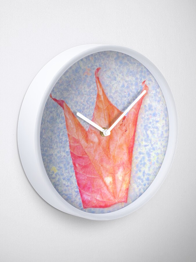 Alternative Ansicht von Blattkrone - pastell - Krone - Herbstblatt - Prinzessin - Princess Uhr