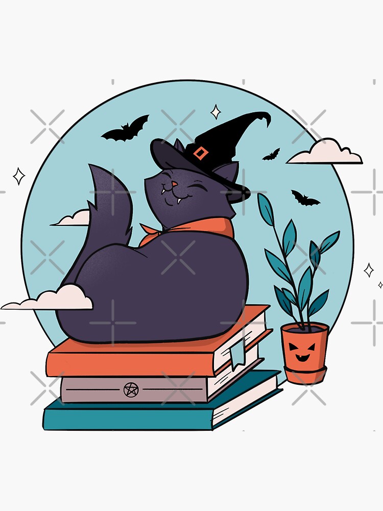 Thumbnail 3 of 3, Sticker, Cute halloween cat designed and sold by anniko-story.