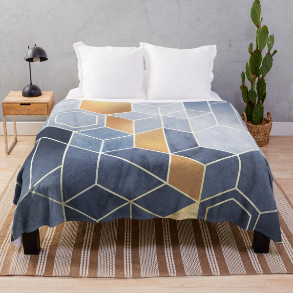 Item preview, Blue and Gold Hexagons designed and sold by cadinera.