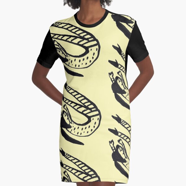 Falling Girl Illustration Graphic T-Shirt Dress