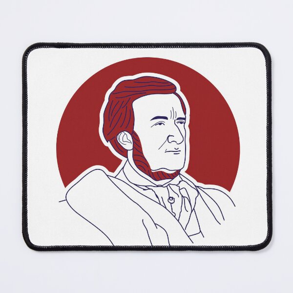 Item preview, Richard Wagner minimalist line art portrait designed and sold by OpeRadar.
