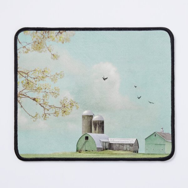 Artikelvorschau, Mint Barns und Blühender Zweig auf Aqua entworfen und verkauft von Brooke T Ryan Photographic Art.