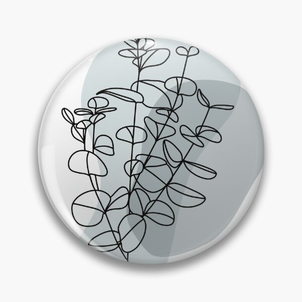 Item preview, Silver Dollar Eucalyptus Line Drawing with Modern Colors designed and sold by makesbymiss.
