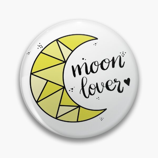 Item preview, Yellow Geometric Moon Lover Hand Lettering designed and sold by ContempoCrystal.