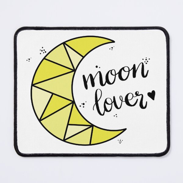 Item preview, Yellow Geometric Moon Lover Hand Lettering designed and sold by ContempoCrystal.