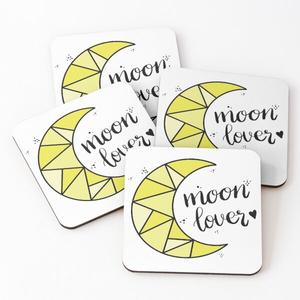 Item preview, Yellow Geometric Moon Lover Hand Lettering designed and sold by ContempoCrystal.