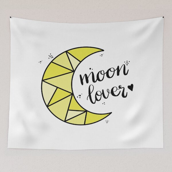 Item preview, Yellow Geometric Moon Lover Hand Lettering designed and sold by ContempoCrystal.