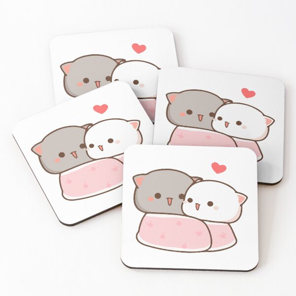 Item preview, Peach and Goma Cat Sticker designed and sold by unendinghiatus.
