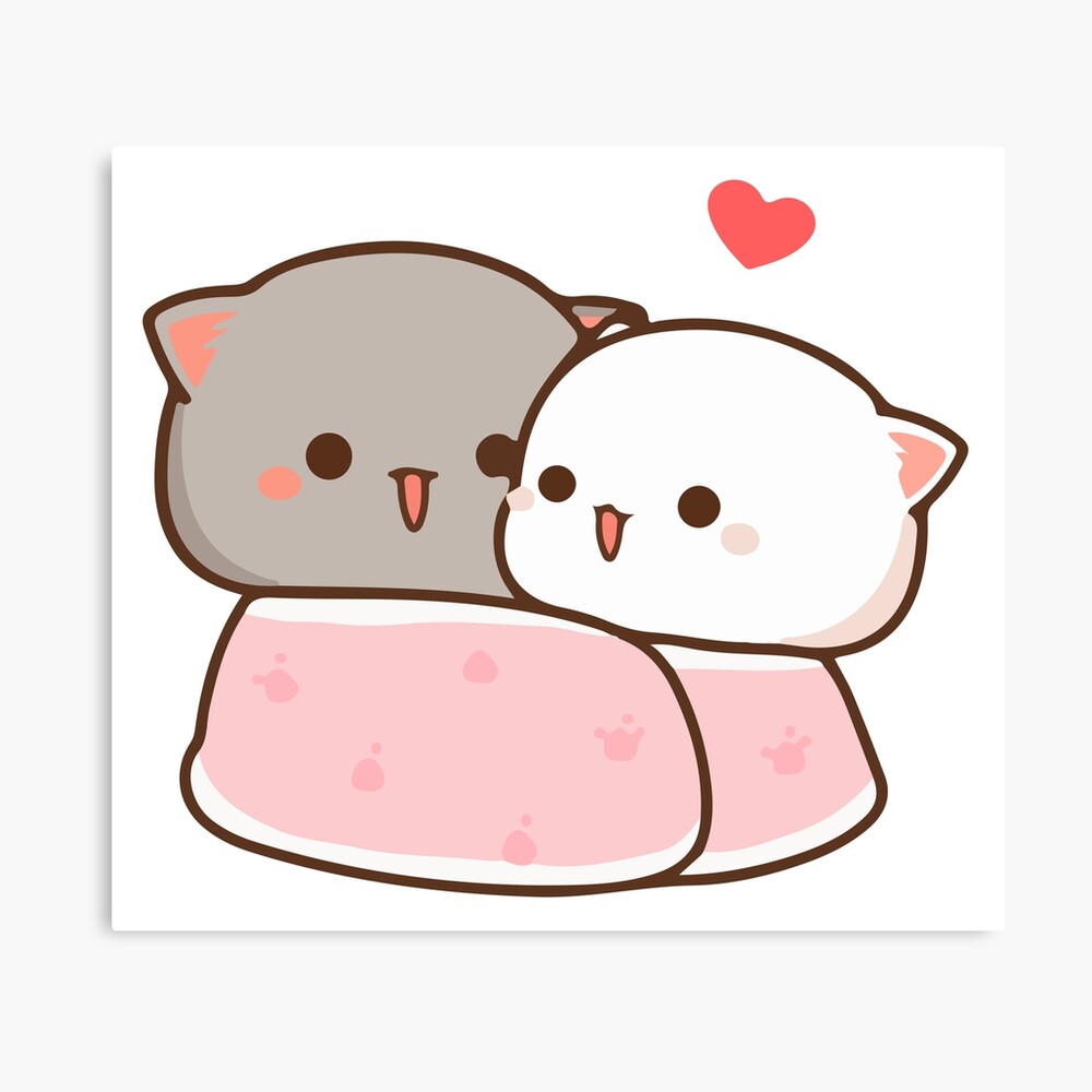 Peach and Goma Cat Sticker