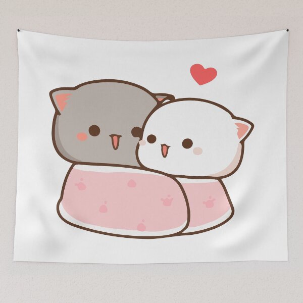 Item preview, Peach and Goma Cat Sticker designed and sold by unendinghiatus.