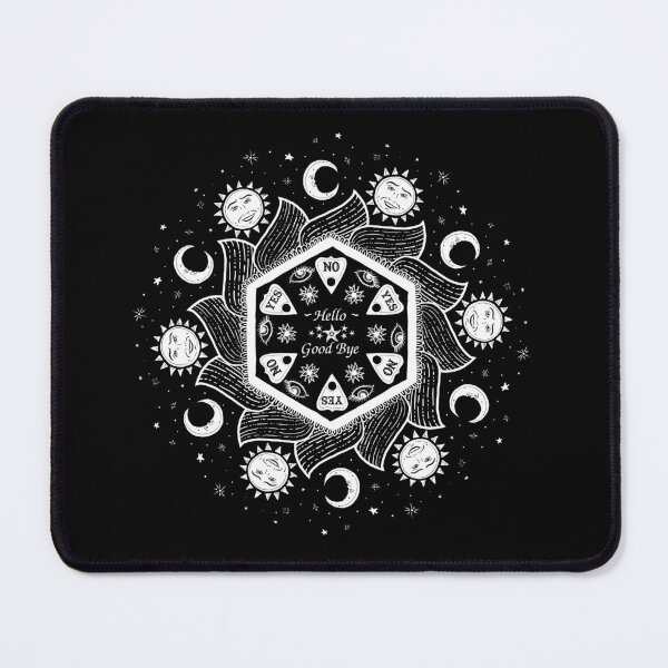 Item preview, Ouija Mandala in White on Black designed and sold by Crystal-Bell.