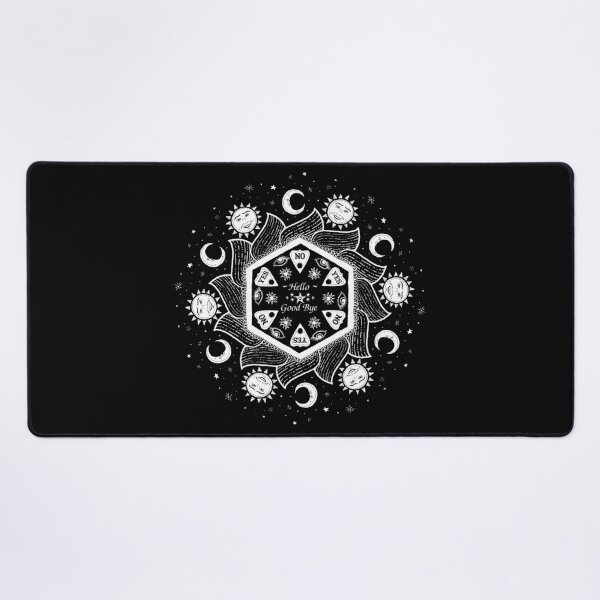 Item preview, Ouija Mandala in White on Black designed and sold by Crystal-Bell.
