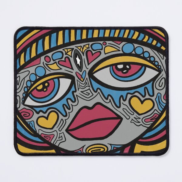 Artikelvorschau, Trippy Irene Shroom Portrait Primary Colors entworfen und verkauft von Prachi Patel.