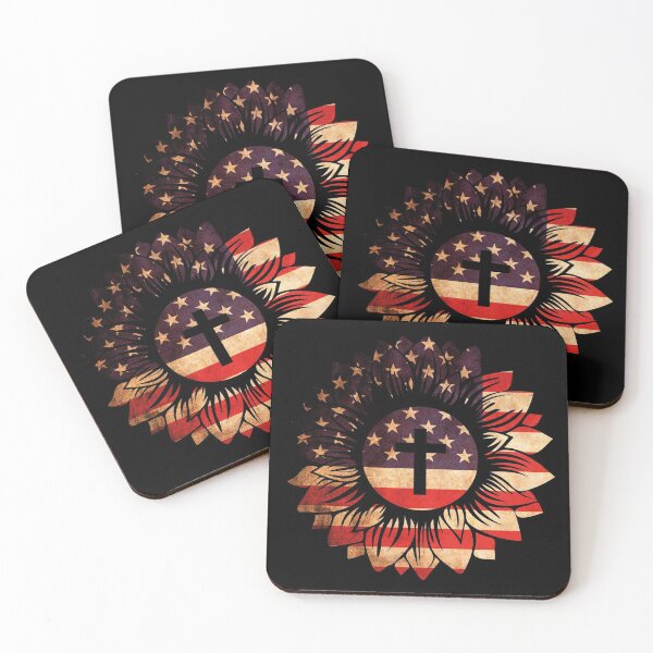 Artikelvorschau, American Flag Sunflower with Jesus Cross Christian gift design entworfen und verkauft von Sheepherder120.