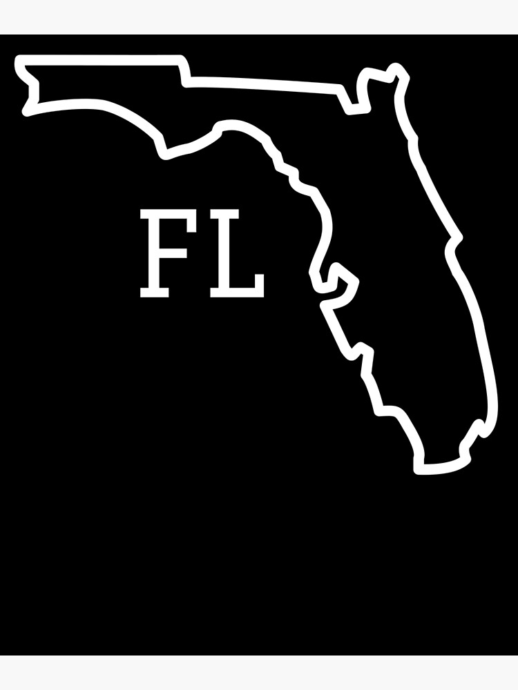 state-of-florida-fl-abbreviation-outline-poster-for-sale-by-hpabedi