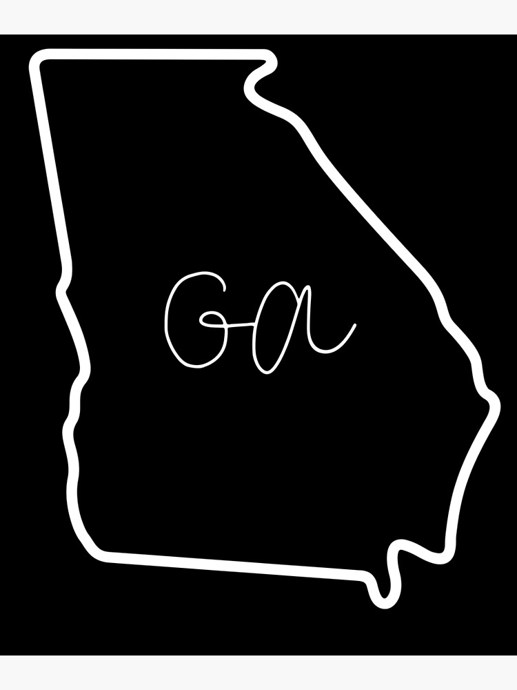 "State of GA Abbreviation Outline" Poster by Hpabedi Redbubble