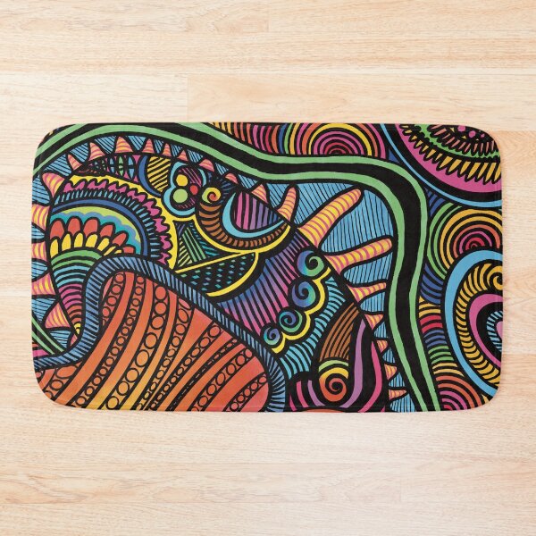 Artikelvorschau, Mushroom Sunhat Rainbow Trippy Art Tapestry entworfen und verkauft von Prachi Patel.
