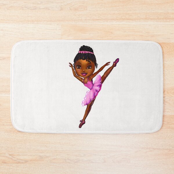 Item preview, Black ballerina girl with cane rows ! beautiful  black girl with Afro hair and dark brown skin wearing a pink tutu.Hair love ! designed and sold by Artonmytee.