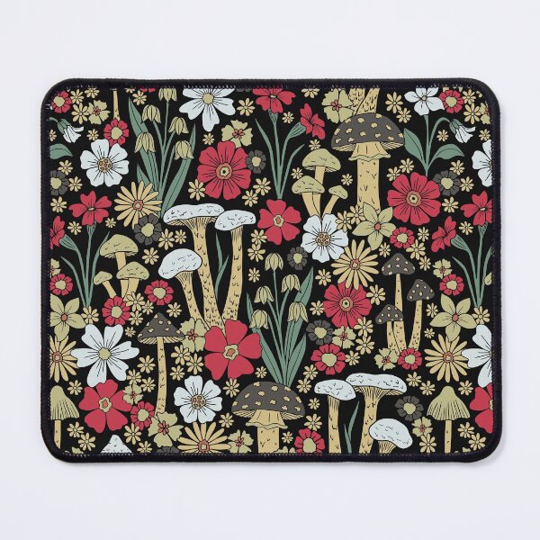 Item preview, Red & Green Mushrooms & Flowers designed and sold by somecallmebeth.
