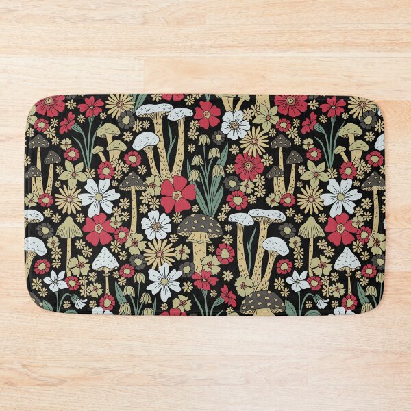 Item preview, Red & Green Mushrooms & Flowers designed and sold by somecallmebeth.