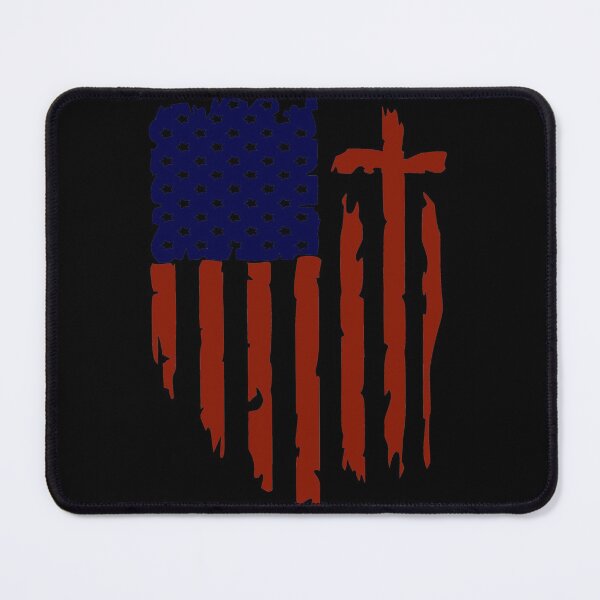 Item preview, American Flag with Cross Christian gift design designed and sold by Sheepherder120.