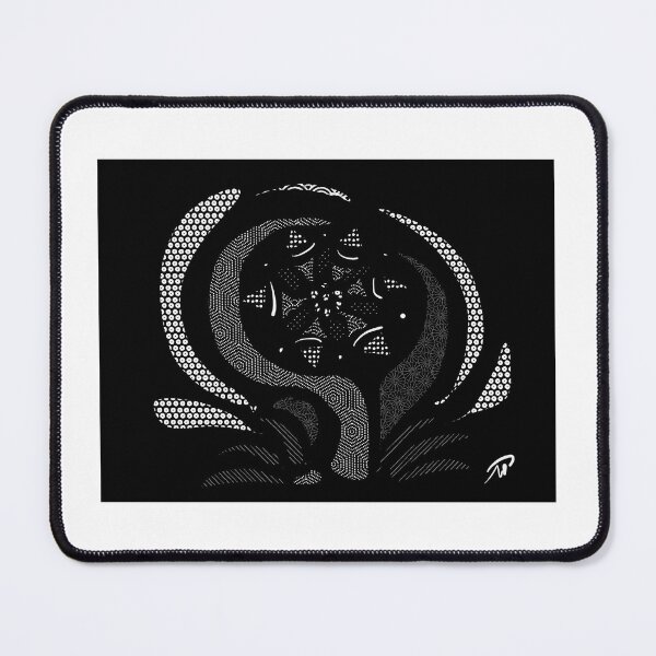 Item preview, Fantasy flower in black & white - Original artwork by Agnès Perry designed and sold by AgnesPerry2020.