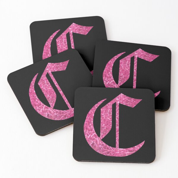 Item preview, The Letter C - Capital Pink Glitter Gothic designed and sold by TheLykosApparel.