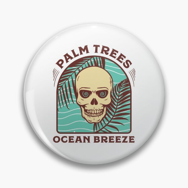 Item preview, Palm Trees Ocean Breeze - Vintage Summer Skull designed and sold by VintageRealm.