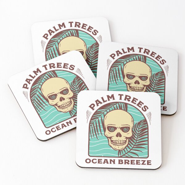 Item preview, Palm Trees Ocean Breeze - Vintage Summer Skull designed and sold by VintageRealm.