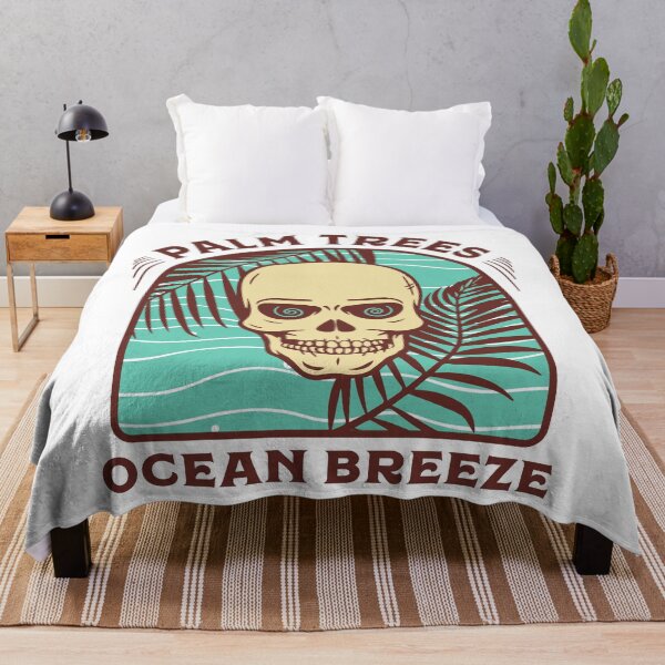 Item preview, Palm Trees Ocean Breeze - Vintage Summer Skull designed and sold by VintageRealm.
