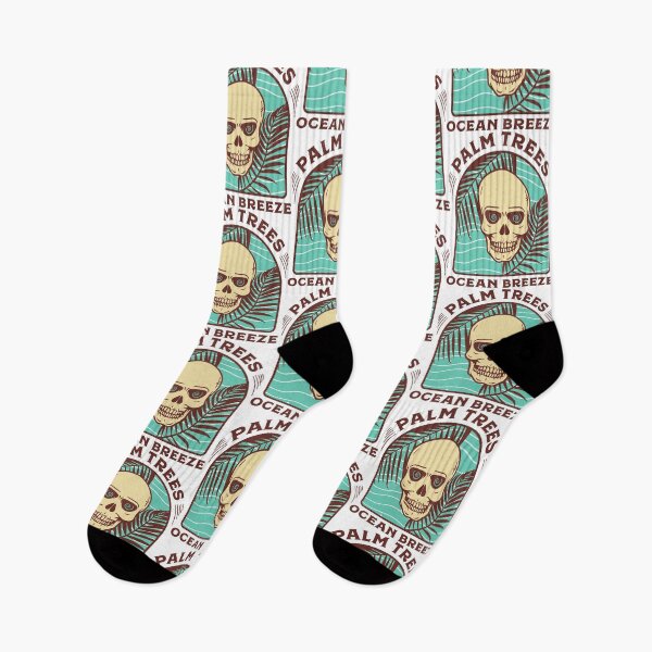 Item preview, Palm Trees Ocean Breeze - Vintage Summer Skull designed and sold by VintageRealm.